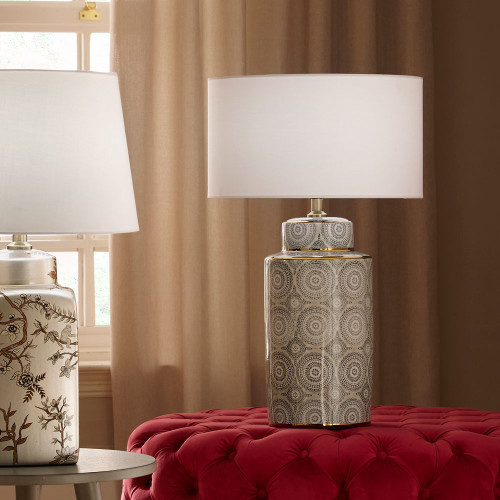Pacific Lifestyle Kari Circle Pattern Ceramic Table Lamp Base