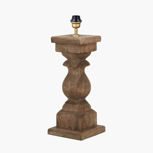 Pacific Lifestyle Kavya Antique Brown Turned Wood Table Lamp Base