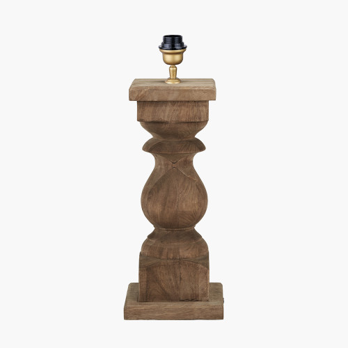 Pacific Lifestyle Kavya Antique Brown Turned Wood Table Lamp Base