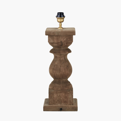Pacific Lifestyle Kavya Antique Brown Turned Wood Table Lamp Base
