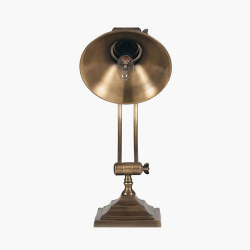 Pacific Lifestyle Kensington Antique Brass Metal Arched Arm Task Table Lamp