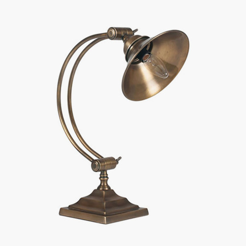 pacific lifestyle Kensington Antique Brass Metal Arched Arm Task Table Lamp