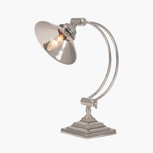 Pacific Lifestyle Kensington Nickel Metal Arched Arm Task Table Lamp