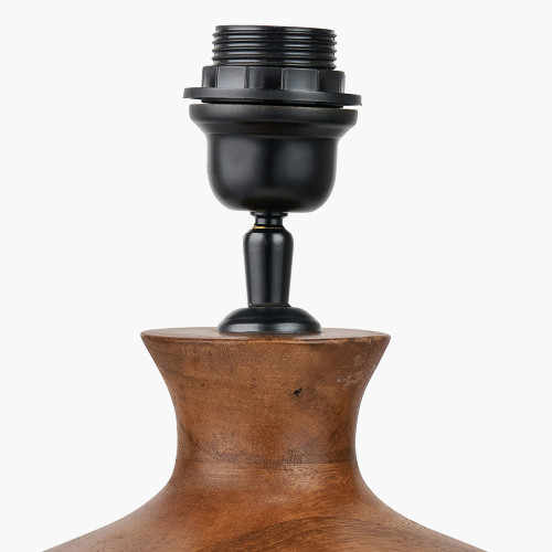 Pacific Lifestyle Kiah Brown Oiled Finish Mango Wood Round Table Lamp Base