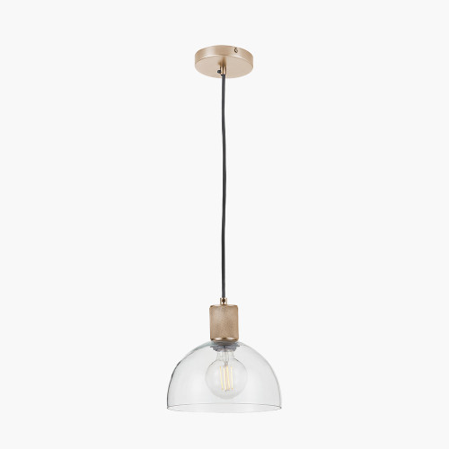 Pacific Lifestyle Kingston Clear Glass With Antique Brass Fitting Elec Pendant