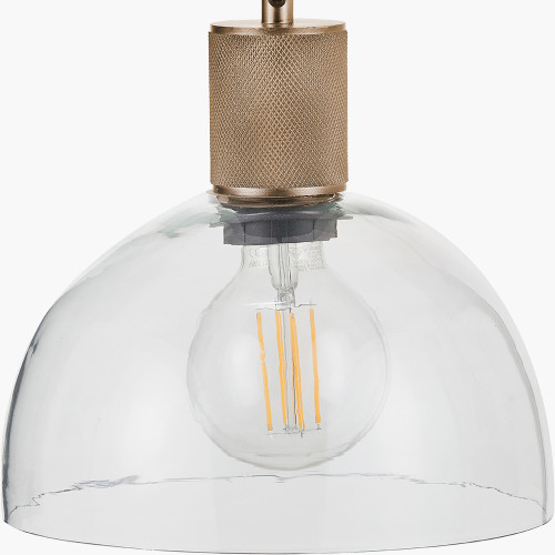 Pacific Lifestyle Kingston Clear Glass With Antique Brass Fitting Elec Pendant