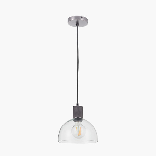 pacific lifestyle Kingston Clear Glass with Antique Bronze Fitting Elec Pendant