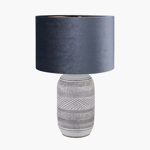 Pacific Lifestyle Kira White And Black Textured Stoneware Table Lamp Base