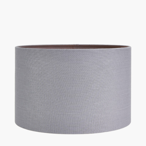 Pacific Lifestyle Kira White And Black Textured Stoneware Table Lamp Base With Lino 35cm Steel Grey Self Lined Linen Cylinder Lampshade