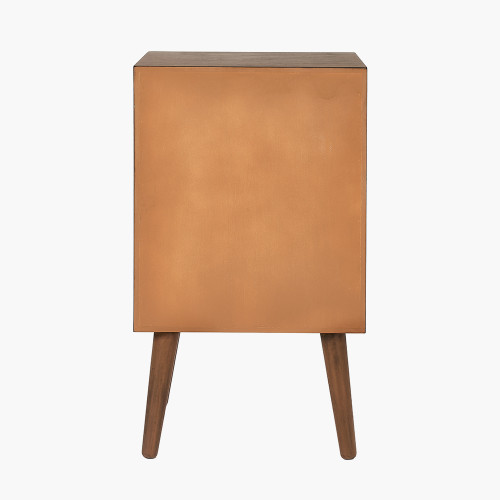 Pacific Lifestyle Klee Black Pine Wood 3 Drawer Bedside