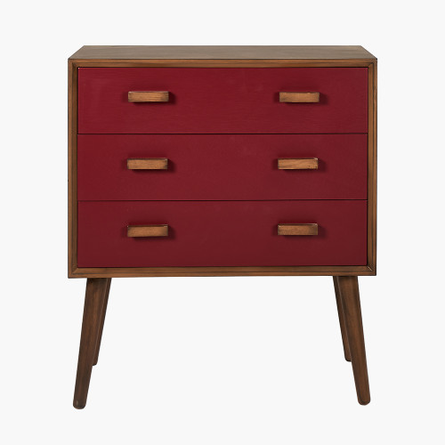 pacific lifestyle Klee Mulberry Pine Wood 3 Drawer Unit