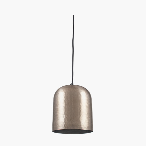 Pacific Lifestyle Kochi Antique Silver Hammered Metal Dome Pendant