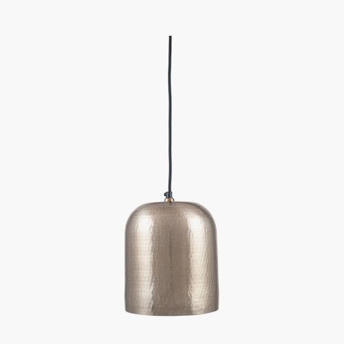 pacific lifestyle Kochi Antique Silver Hammered Metal Dome Pendant