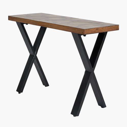 Pacific Lifestyle Lakota Recycled Wood And Brass Metal Console Table