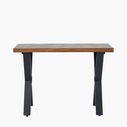 pacific lifestyle Lakota Recycled Wood and Brass Metal Console Table