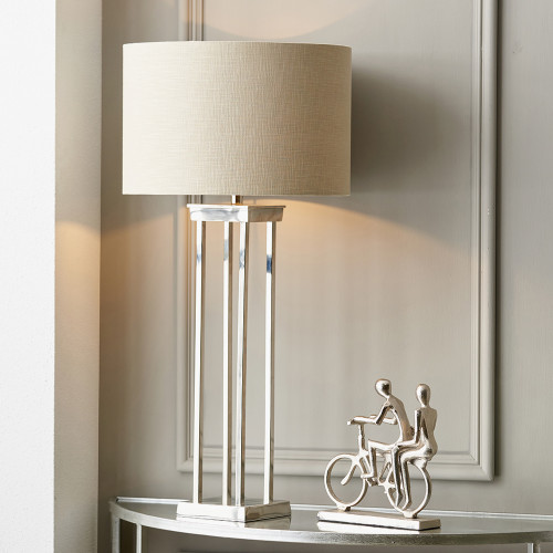 Pacific Lifestyle Langston Nickel Metal Column Table Lamp Base