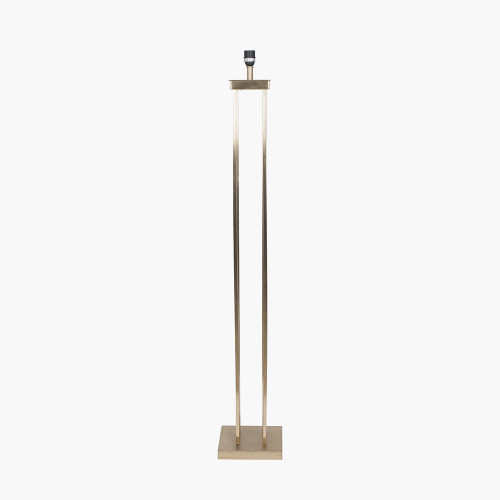 Pacific Lifestyle Langston Satin Brass Metal Column Floor Lamp Base With Bow 45cm Forest Green Velvet Cylinder Lampshade