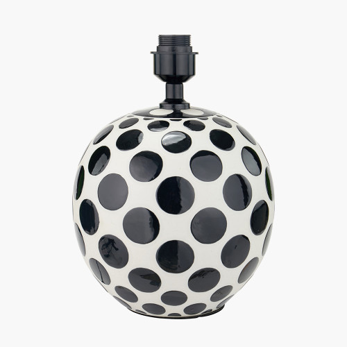 Pacific Lifestyle Larisa Black Polka Dot Ceramic Table Lamp Base
