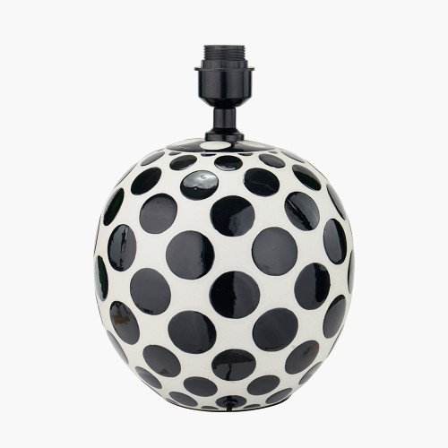 Pacific Lifestyle Larisa Black Polka Dot Ceramic Table Lamp Base