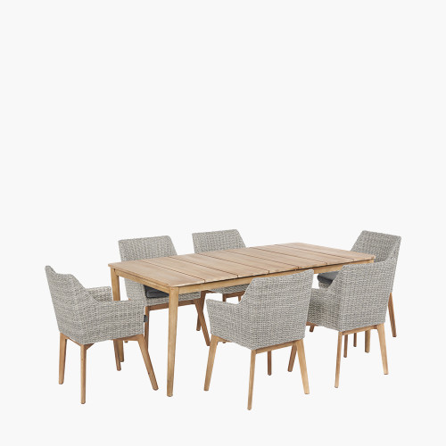 Pacific Lifestyle Larissa Light Kubu Grey Outdoor Dining Set