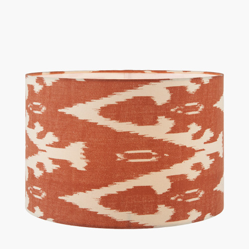 Pacific Lifestyle Lars 35cm Cinnamon Ikat Patterned Cylinder Lampshade