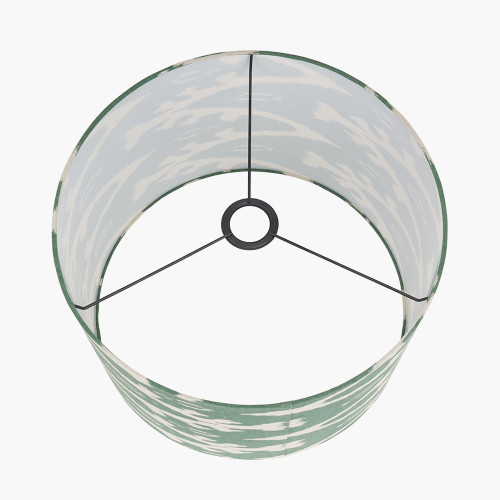 Pacific Lifestyle Lars 35cm Racing Green Ikat Patterned Cylinder Lampshade