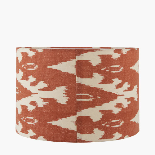 Pacific Lifestyle Lars 40cm Cinnamon Ikat Patterned Cylinder Lampshade