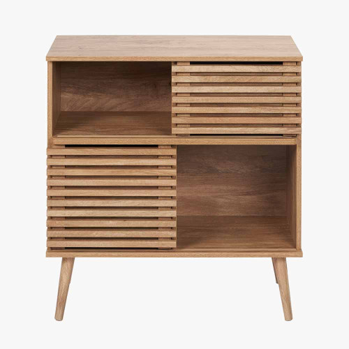 Pacific Lifestyle Larvik Natural Eucalyptus Wood 2 Door 2 Shelf Unit