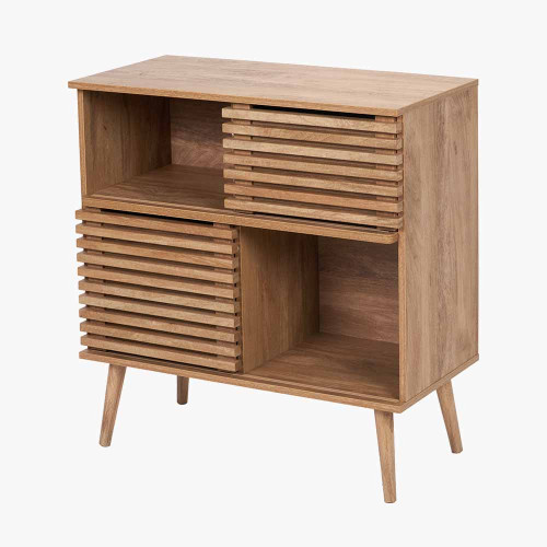 Pacific Lifestyle Larvik Natural Eucalyptus Wood 2 Door 2 Shelf Unit