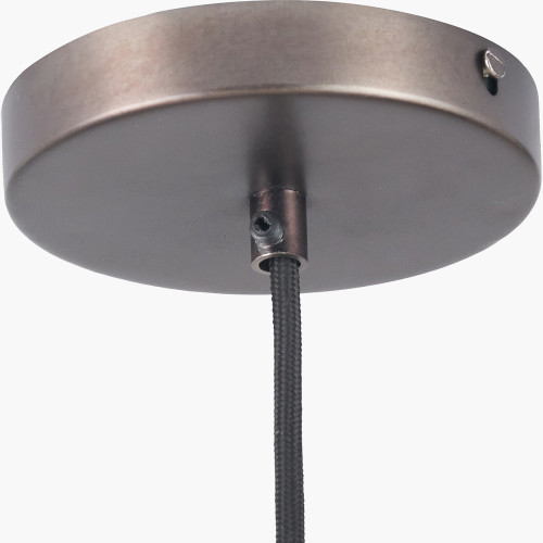 Pacific Lifestyle Lenox Conical Ribbed Glass With Antique Bronze Fitting Elec Pendant