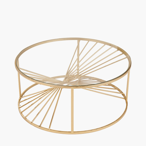 pacific lifestyle Liberty Glass and Gold Metal Coffee Table