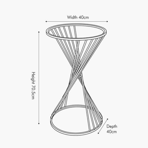 Pacific Lifestyle Liberty Glass And Gold Metal Large Side Table