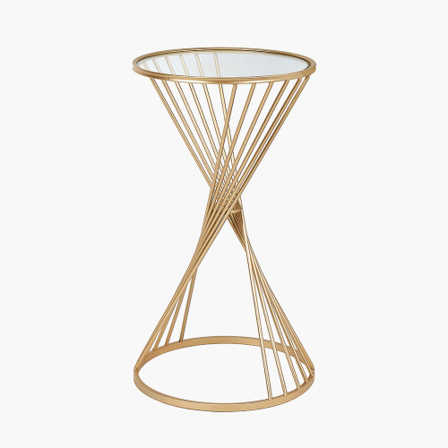 Pacific Lifestyle Liberty Glass And Gold Metal Large Side Table