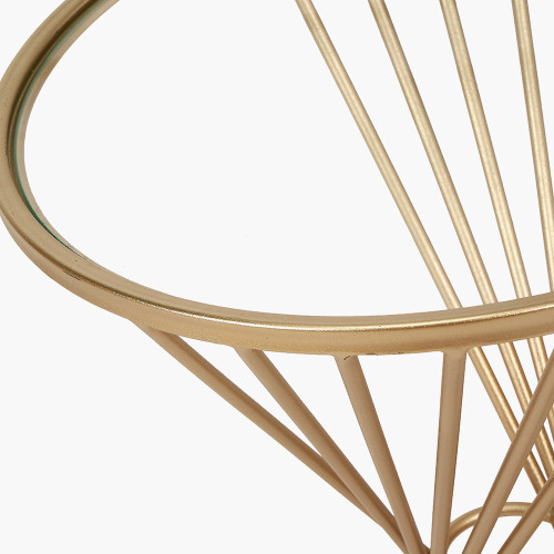 Pacific Lifestyle Liberty Glass And Gold Metal Large Side Table