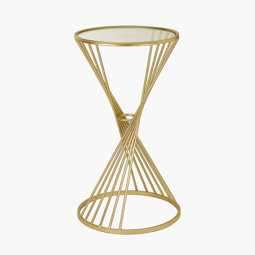 pacific lifestyle Liberty Glass and Gold Metal Large Side Table