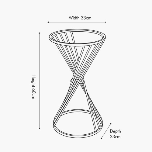 Pacific Lifestyle Liberty Glass And Gold Metal Small Side Table