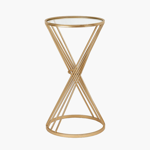 Pacific Lifestyle Liberty Glass And Gold Metal Small Side Table
