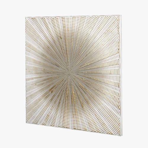 Pacific Lifestyle Light Grey And Gold Metal Starburst Wall Art
