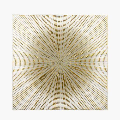 pacific lifestyle Light Grey and Gold Metal Starburst Wall Art