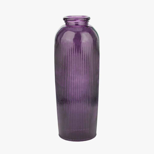 Pacific Lifestyle Lilac Recycled Glass Ribbed Vase Tall