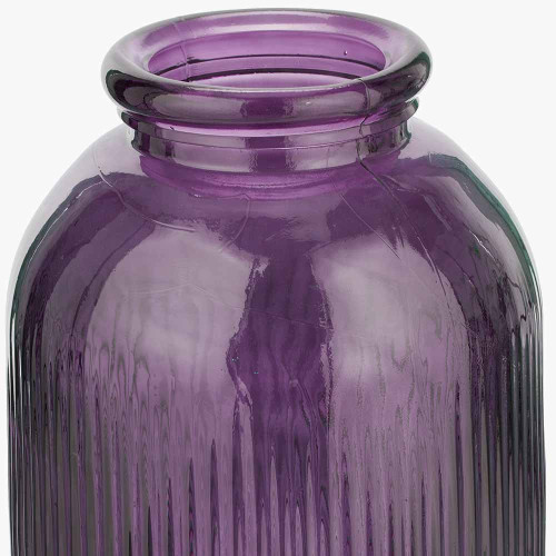 Pacific Lifestyle Lilac Recycled Glass Ribbed Vase Tall