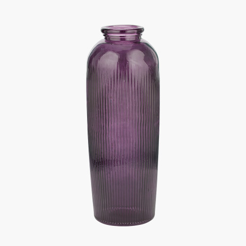 pacific lifestyle Lilac Recycled Glass Ribbed Vase Tall