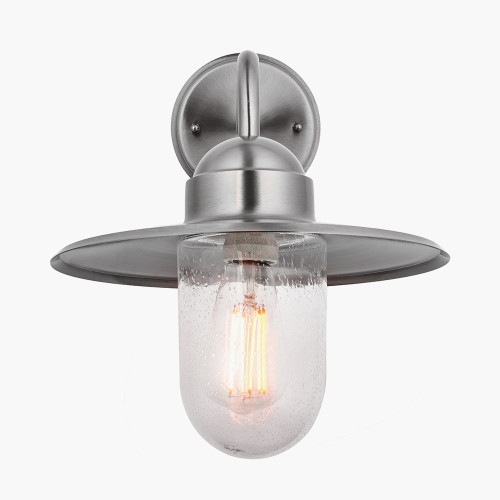 Pacific Lifestyle Lilium Brushed Steel Metal And Glass Fisherman Wall Light