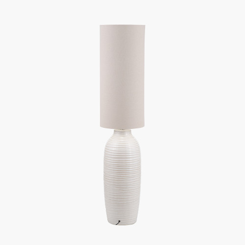 Pacific Lifestyle Linnea White Grooved Ceramic Floor Lamp