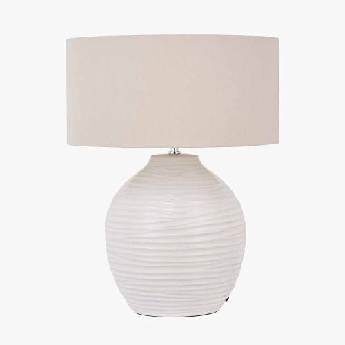 Pacific Lifestyle Linnea White Grooved Ceramic Table Lamp