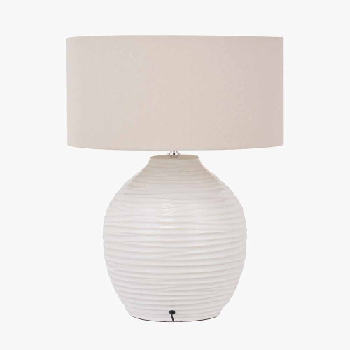 Pacific Lifestyle Linnea White Grooved Ceramic Table Lamp
