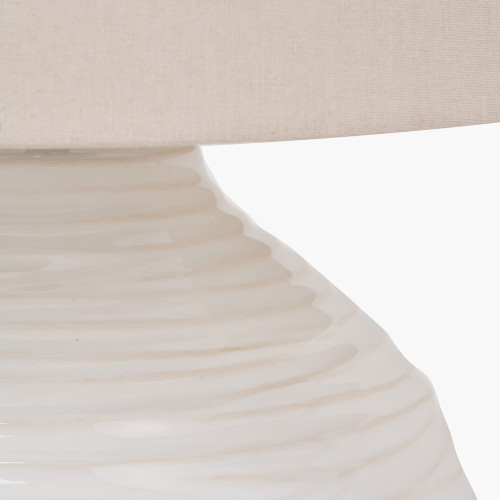 Pacific Lifestyle Linnea White Grooved Ceramic Table Lamp