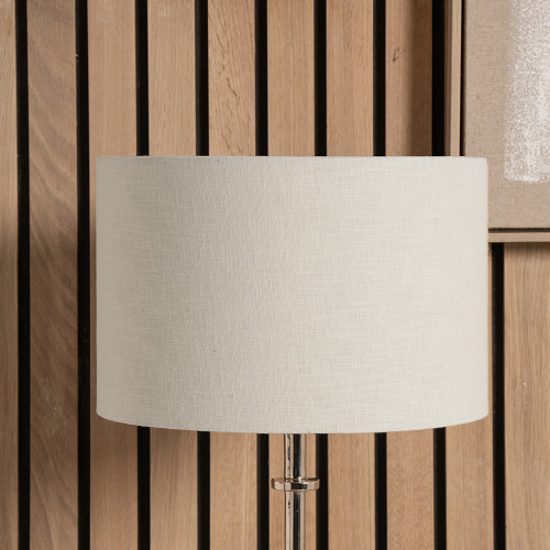 Pacific Lifestyle Lino 25cm Cream Self Lined Linen Cylinder Lampshade