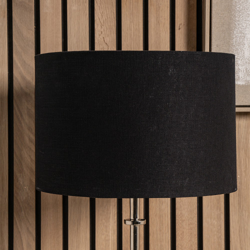 Pacific Lifestyle Lino 30cm Black Self Lined Linen Cylinder Lampshade