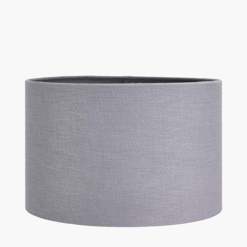 pacific lifestyle Lino 30cm Steel Grey Self Lined Linen Cylinder Lampshade
